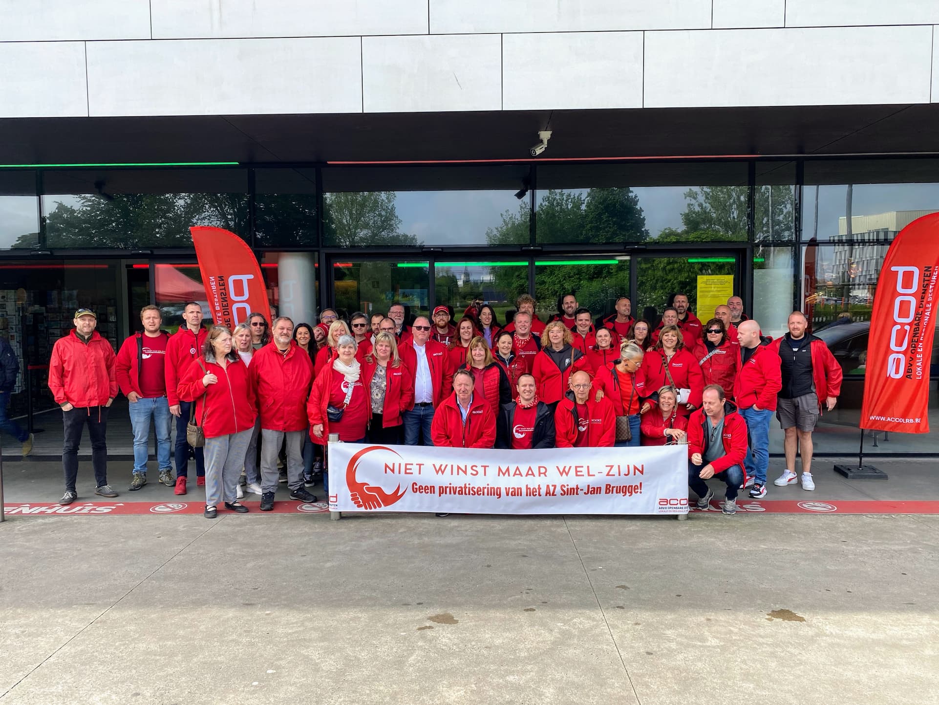 Groepsfoto ACOD LRB actie 3 juni AZ Sint-Jan Brugge
